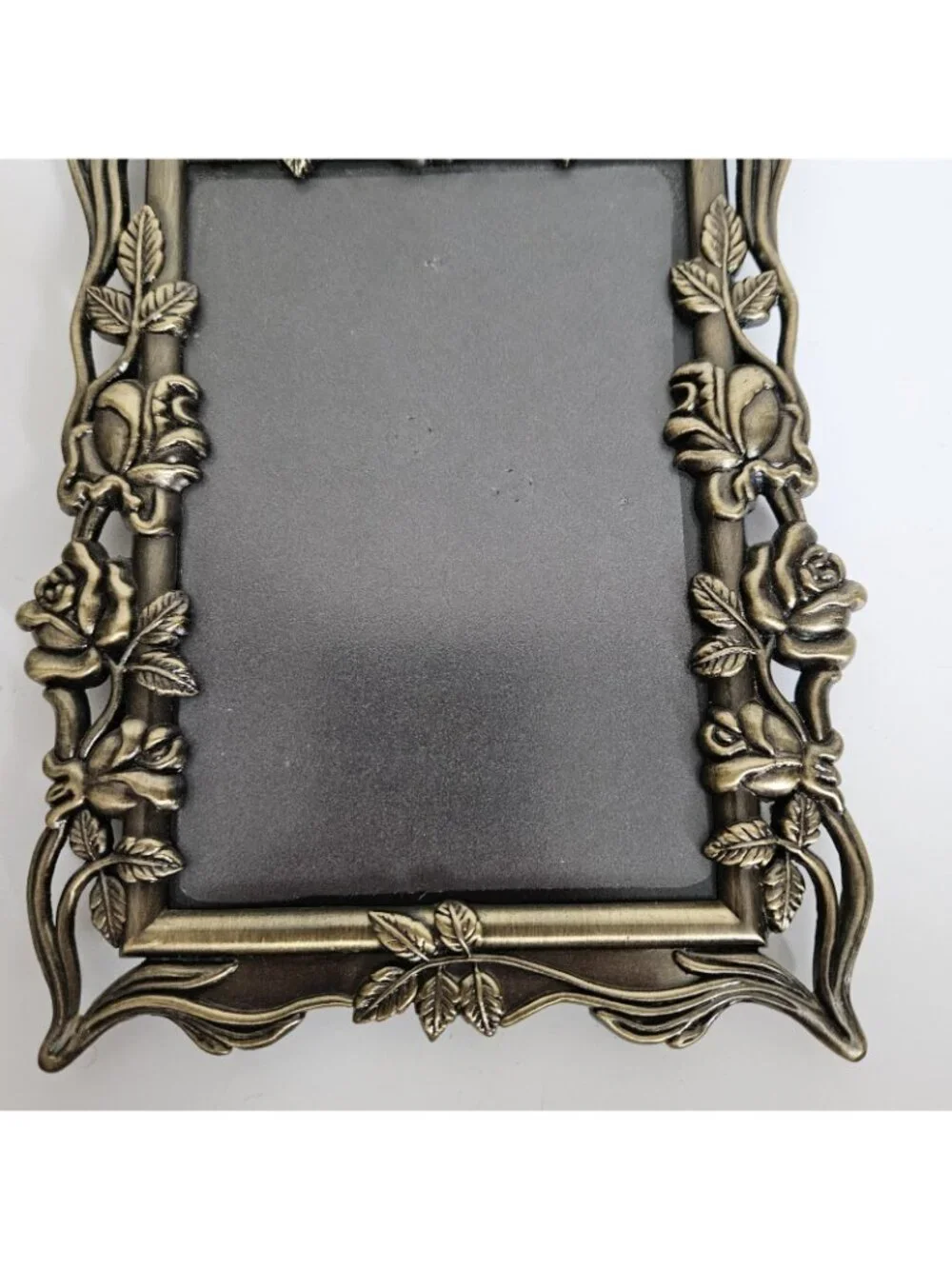 Vintage Ornate Gold Tone Metal Photo Frame MCM Hollywood Regency 3.5x5